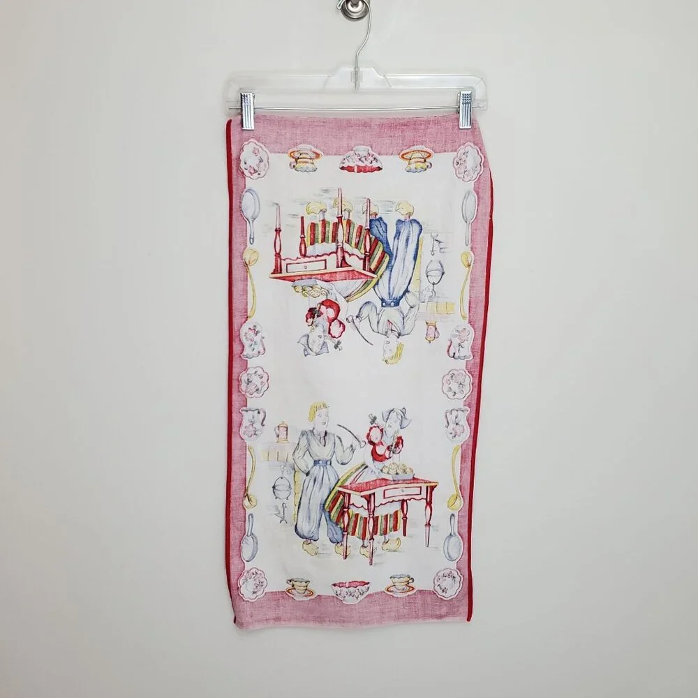 Dutch linen fold over tea towel, Dutch couple